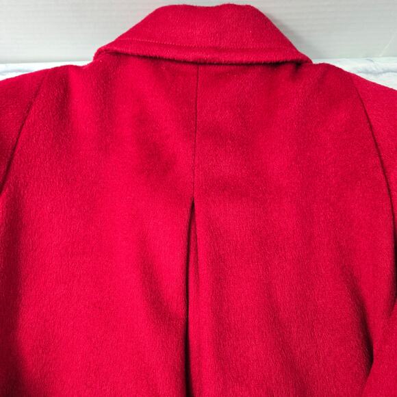 Vintage Jennifer Chase Wool Double Breasted Coat Union Label Red Holiday size 10 - Picture 15 of 16